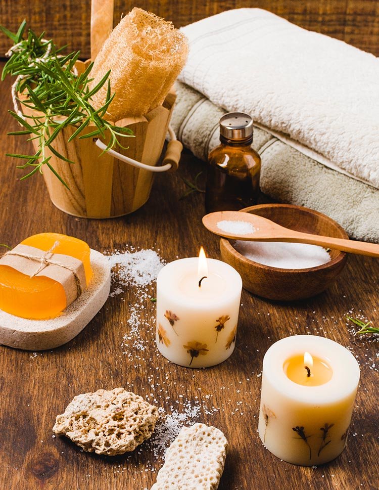 beautiful composition spa bath concept